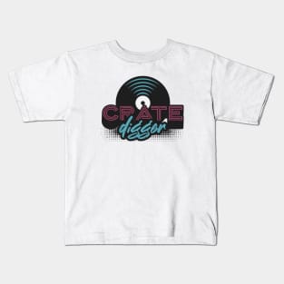 Retro Crate Digger Y2K // Vintage Record Collector Kids T-Shirt